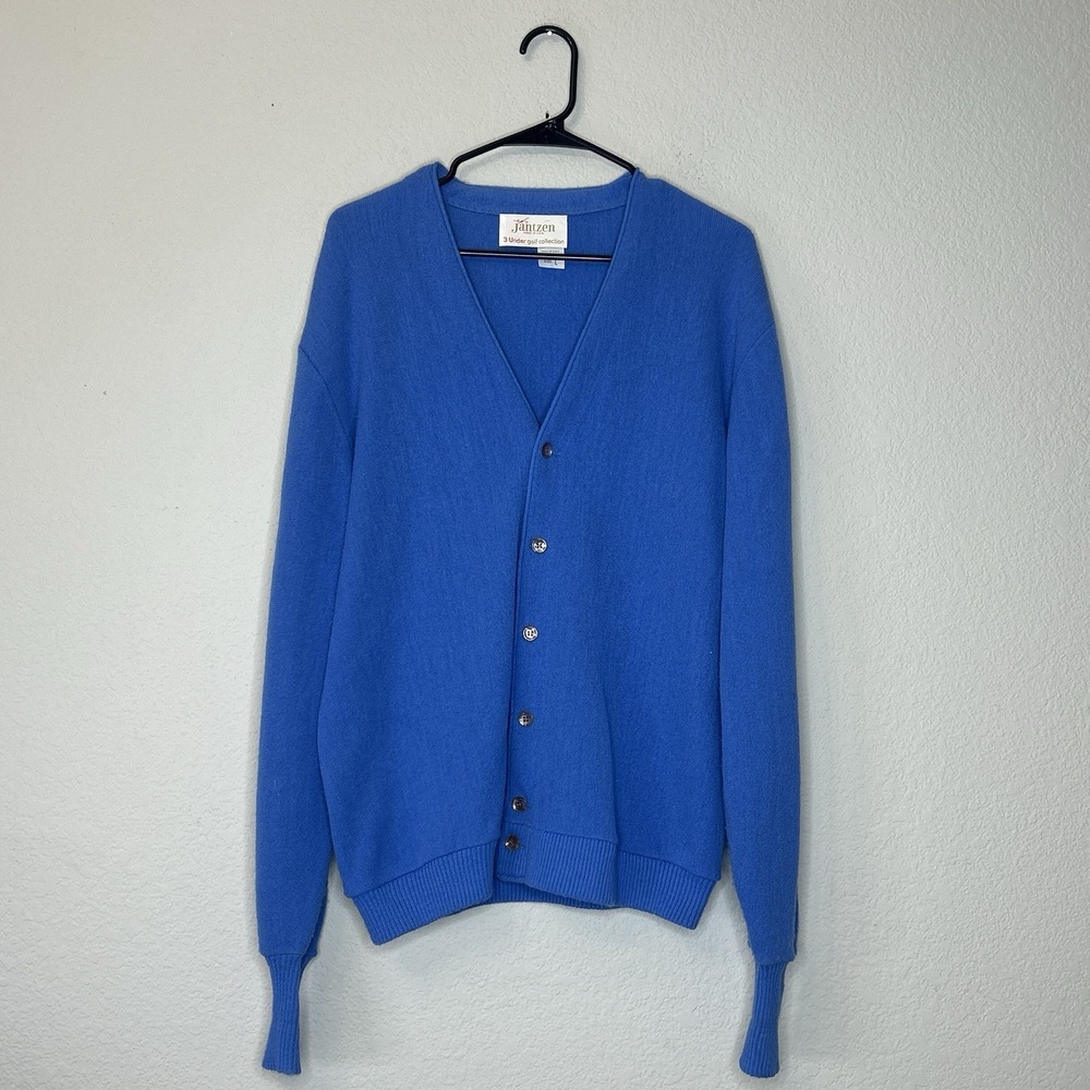 Vintage 70s Jantzen 3 Under Golf Collection Button Up Cardigan Sweater Size M